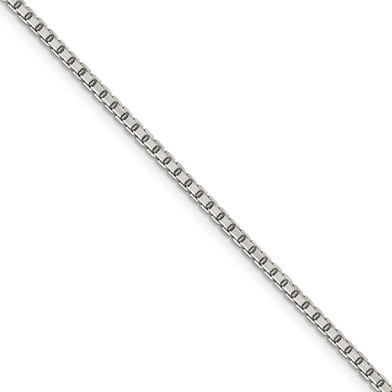2mm Sterling Silver D/C Solid Octagonal Box Chain Necklace, 28 Inch